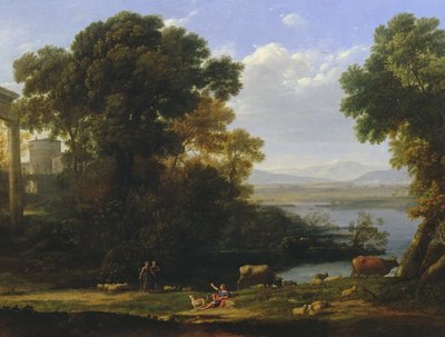 Klassische Flusslandschaft mit Blick auf eine Stadt von Claude Lorrain